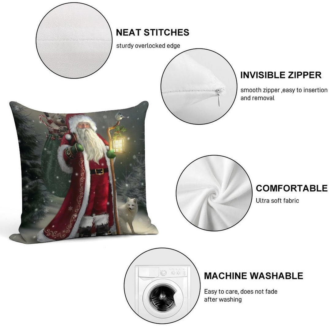 The Christmas Traveler Soft Reinforced Edging Throw Pillow