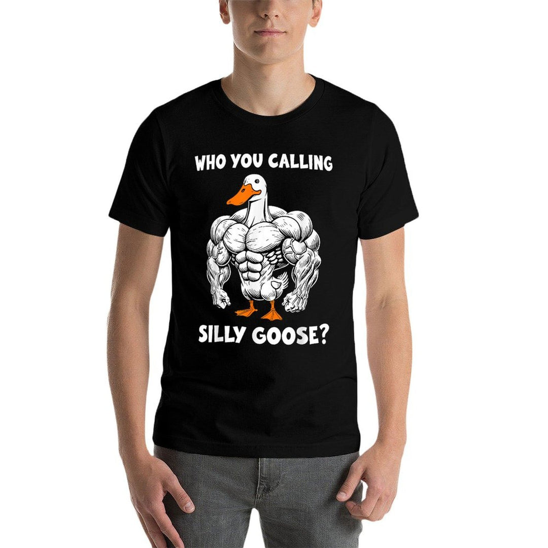Funny Gym Who You Calling Silly Goose Meme  Summer-ready Fabric T-Shirt