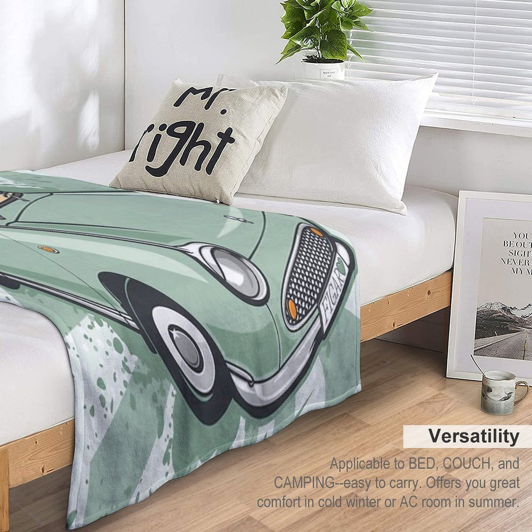 Emerald Green Nissan Figaro Versatility Throw Blanket