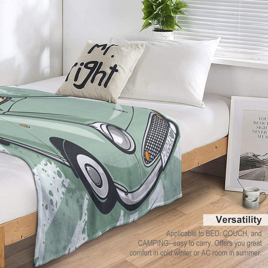 Emerald Green Nissan Figaro Versatility Throw Blanket