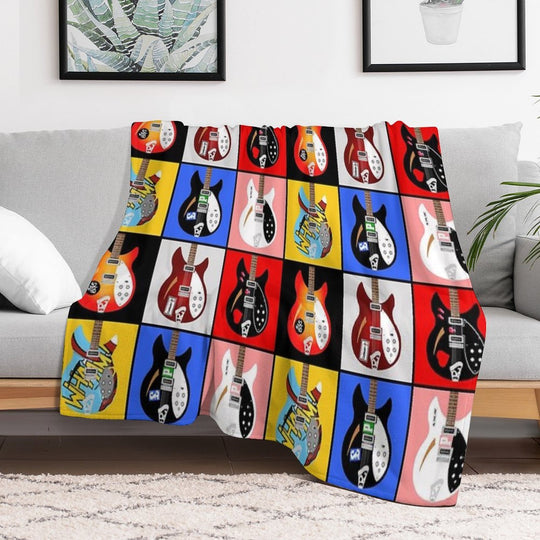Paul Weller's Rickenbacker 330 Guitar Collection Wrinkle-free Throw Blanket