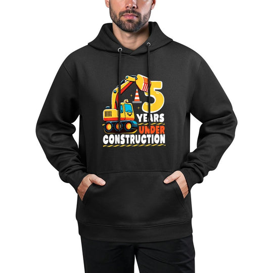 Kids 5 Years Under Construction Boy Five Year Old 5th Birthday Layering Staple Hoodie