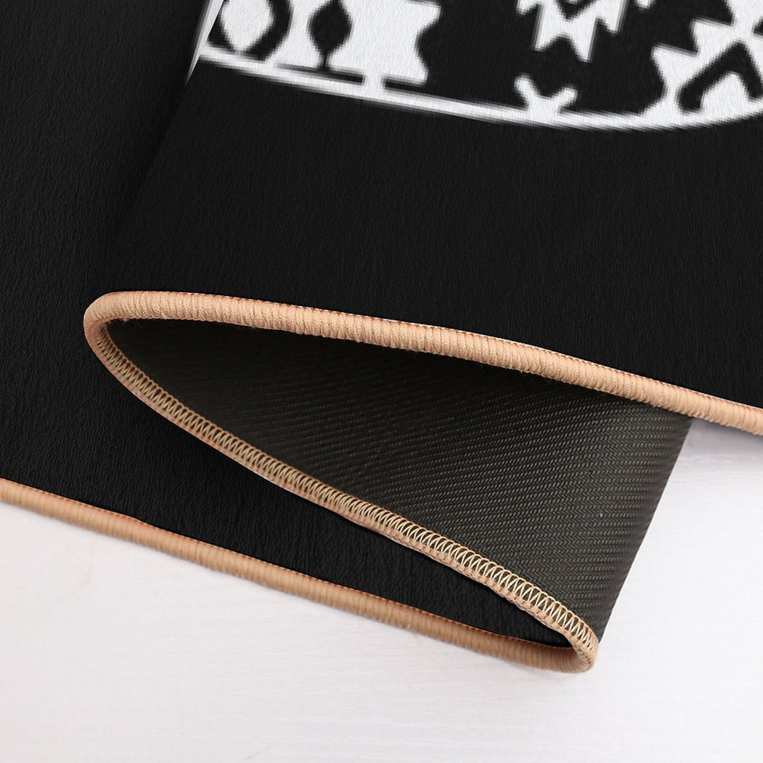 Aztec Tribal Serpent Dragon White  Toxin-Free Bath Mat