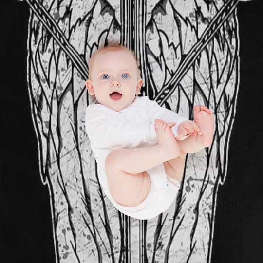 Angel Wings And Crossbow (Dirty) Durable Throw Blanket