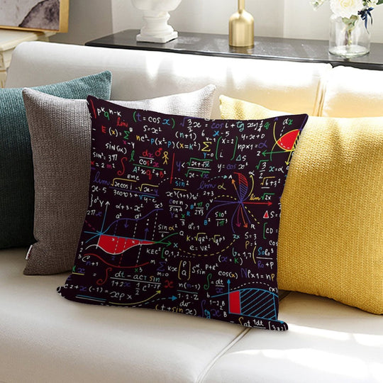 Colorful Math Design Soft Gift Ready Throw Pillow