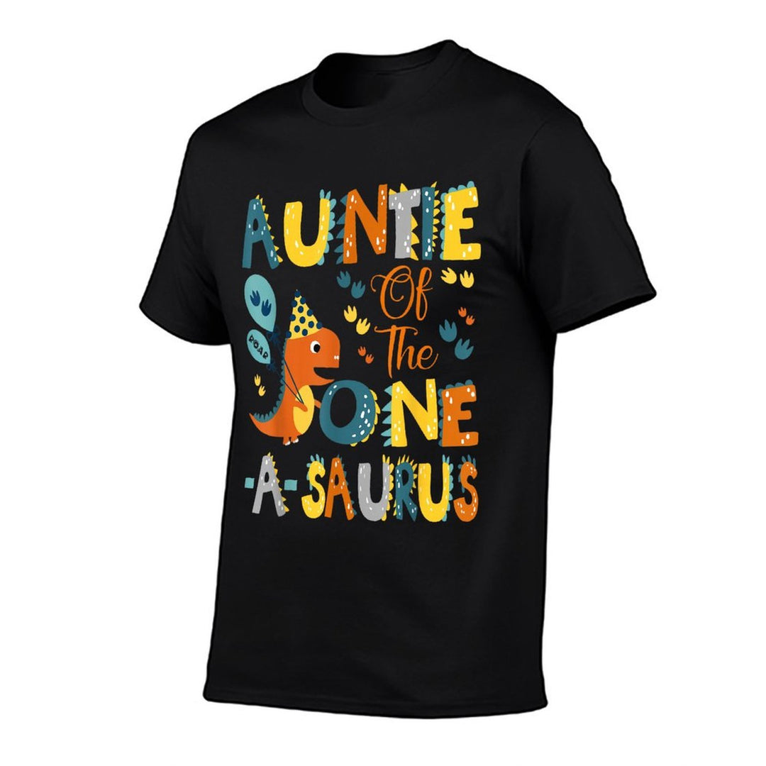 Dinosaur T-Rex 1St Birthday Matching Family Auntie Of The One-A-Saurus 1St Birthday Dinosaur Party Unisex-Kids Black Small Class Comfortable T-Shirt
