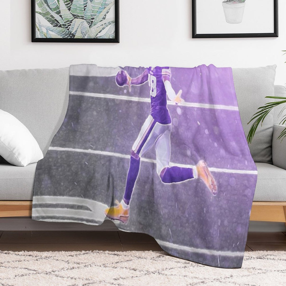 Justin Jefferson Illustration Easy Care Throw Blanket