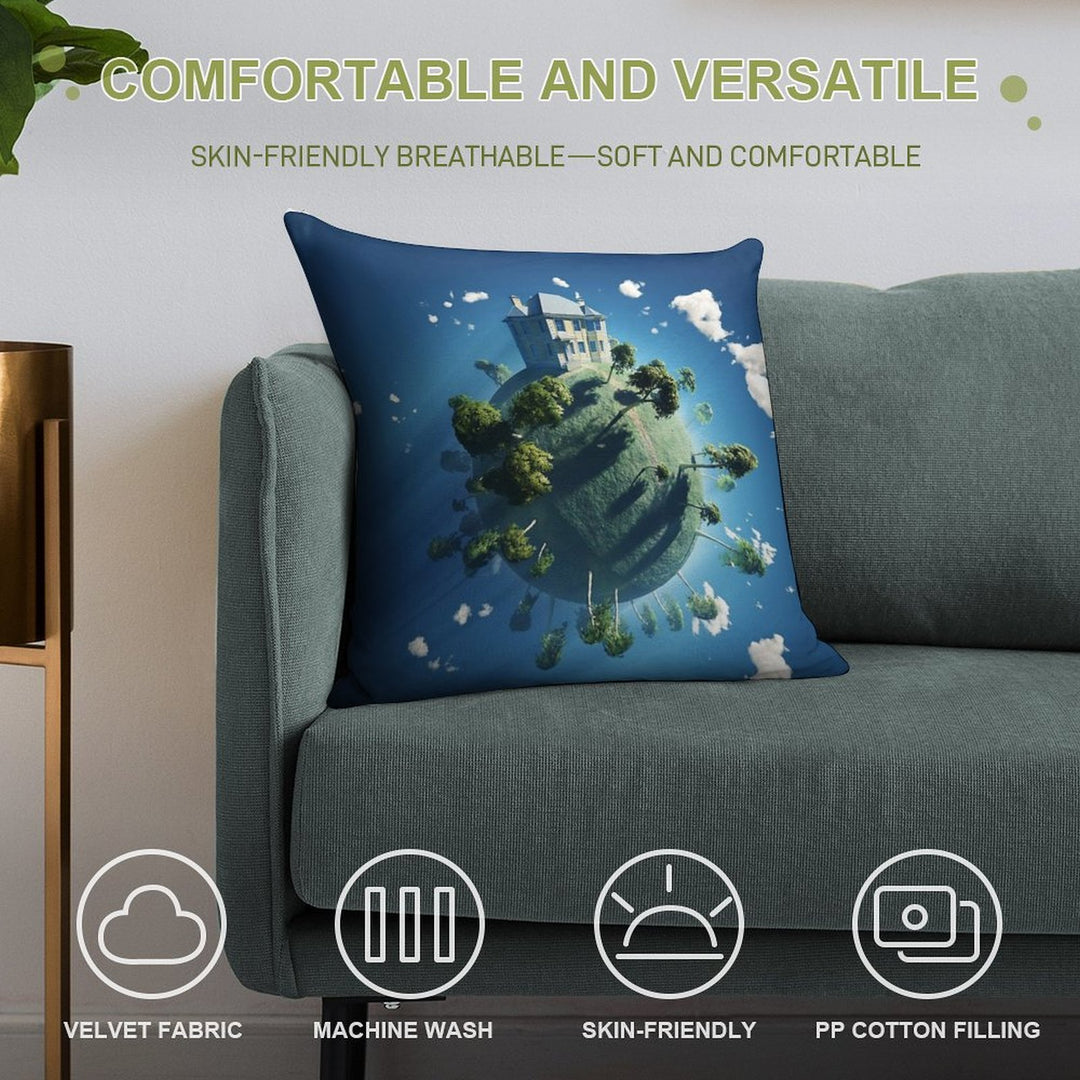 Live On Soft Short Plush Fabric Throw Pillow