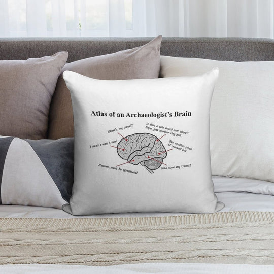 Atlas of An Archaeologists Brain Soft Luxury Feel Throw Pillow
