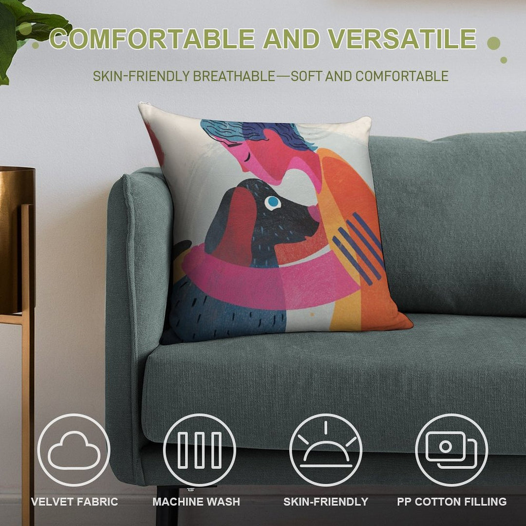 Dogs Love Soft Durable Construction Throw Pillow
