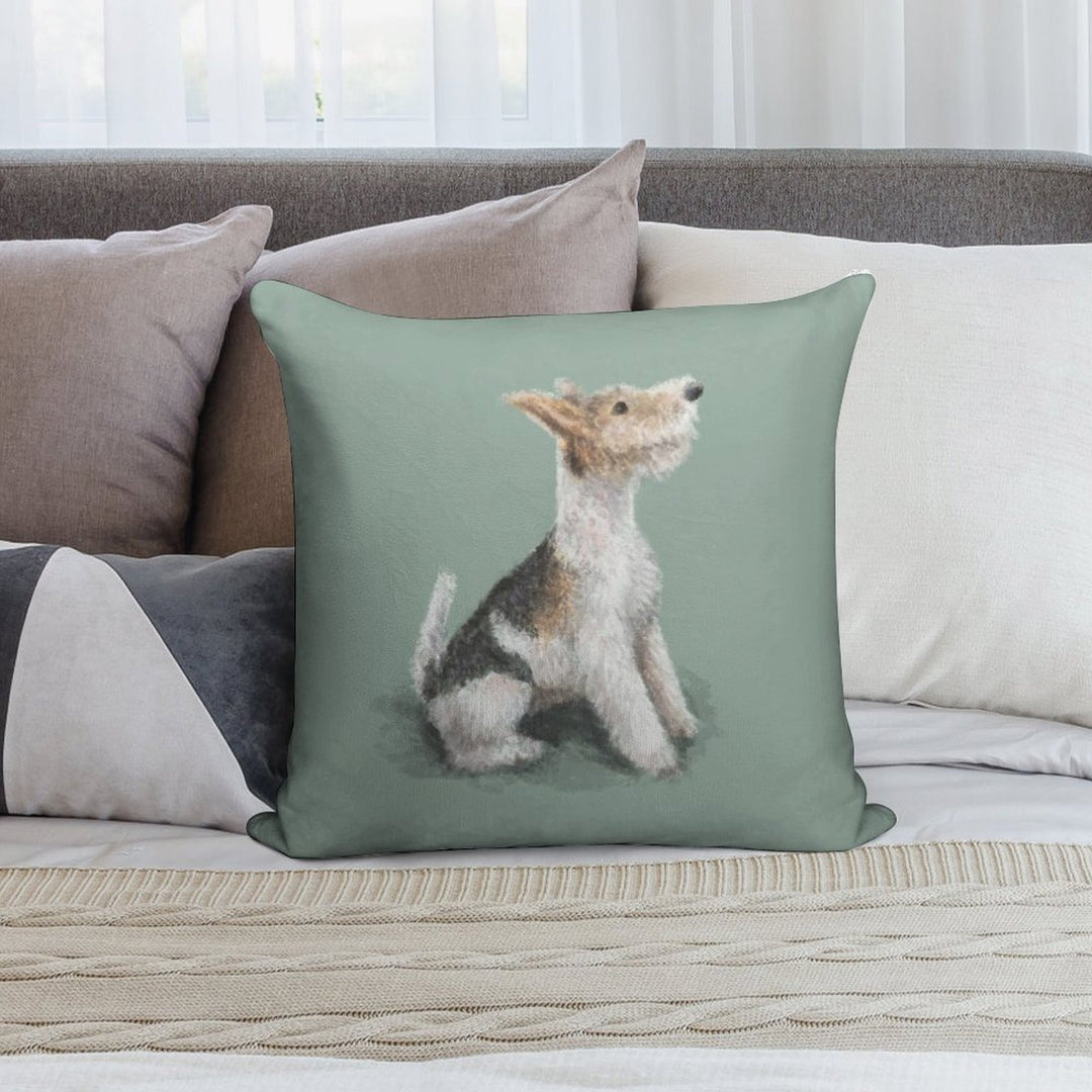 Erik The Fox Terrier Soft Hidden Zipper Throw Pillow
