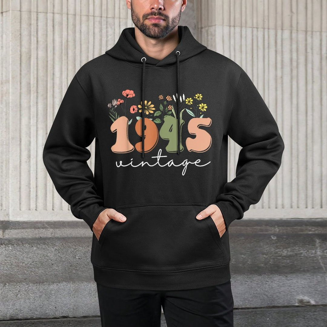 80 Years Old Vintage 1945 80th Birthday Wildflower Women Unisex Design Hoodie
