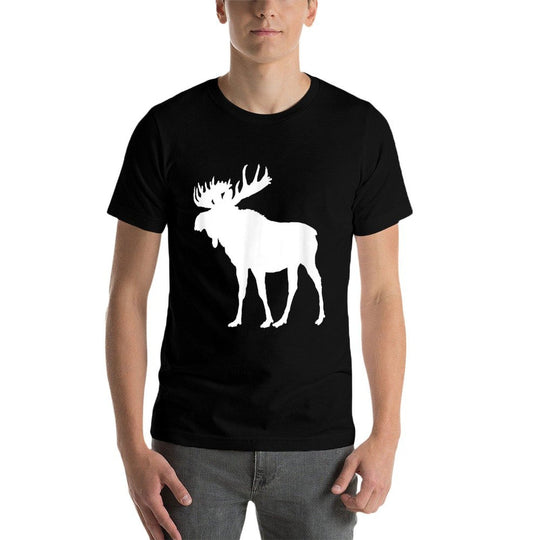 Lovely Christmas Holiday Moose White Silhouette Ts  Odor-resistant T-Shirt