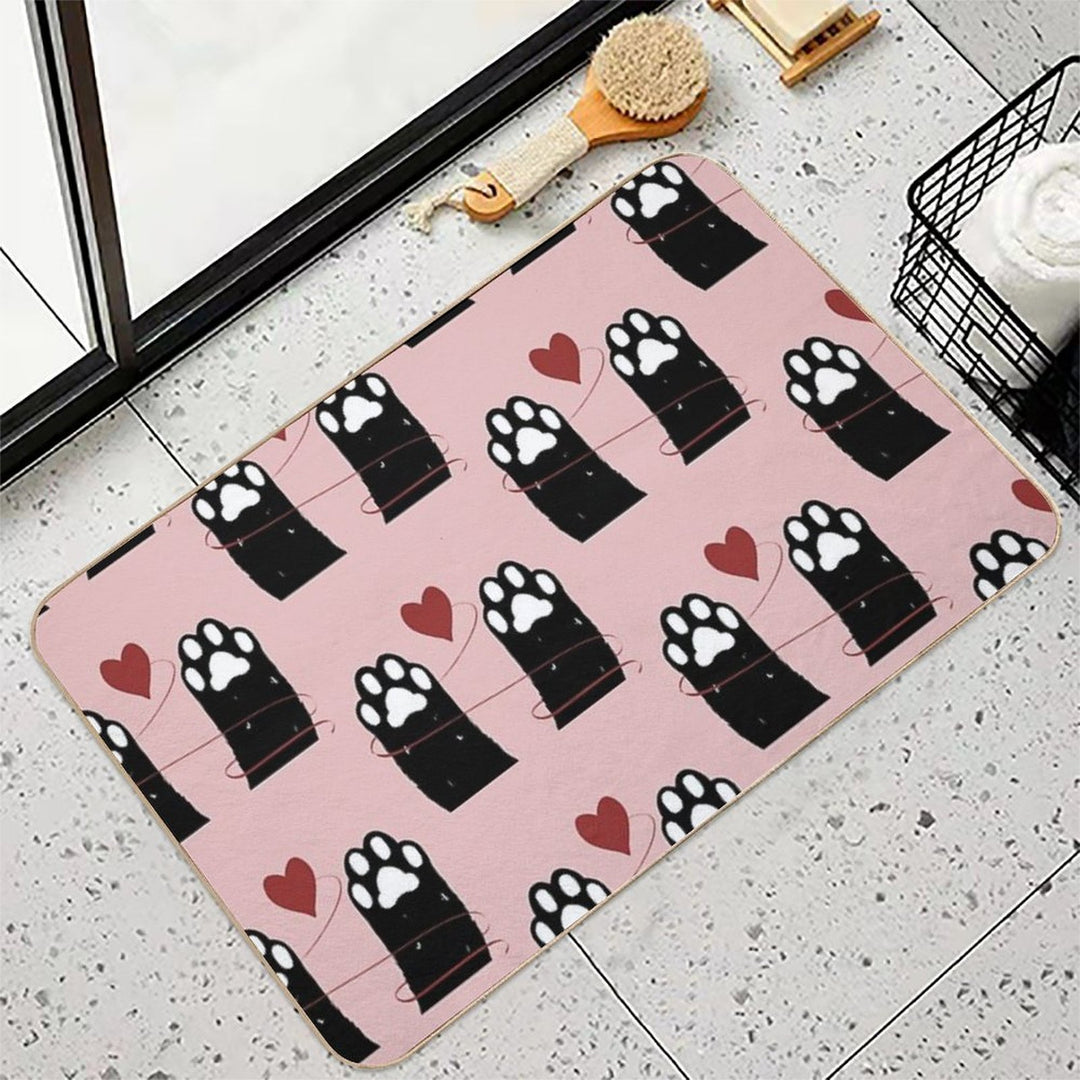 Pattern of Heart Connect  Absorbent Bath Mat