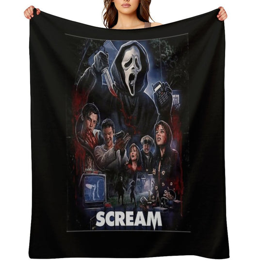 Scream Horror Movie Artwork Poster Plush Throw Blanket