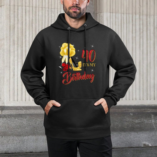 It's My 40th Birthday 40 Years Old Red Rose Wine Crown Casual Wear Hoodie