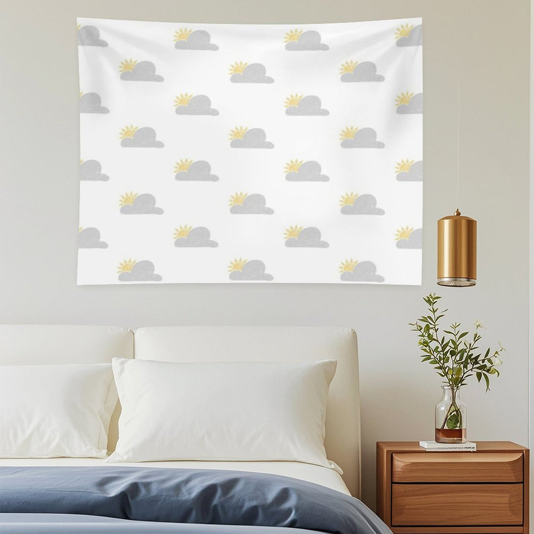 Sunny Grey Skies Sketch  Pattern Tapestry