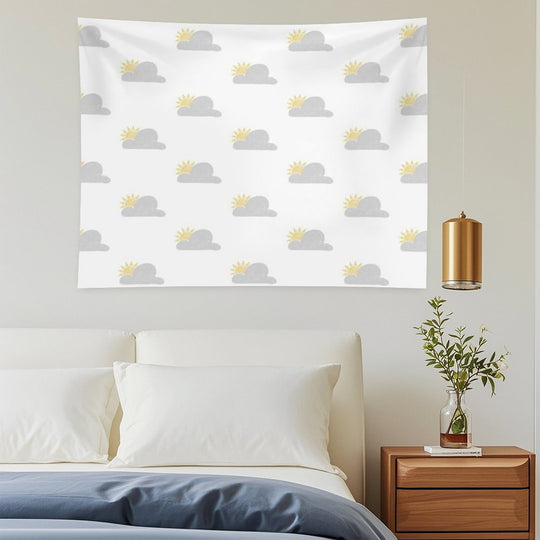 Sunny Grey Skies Sketch  Pattern Tapestry
