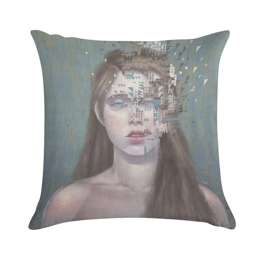 Glitch Soft Short Plush Fabric Throw Pillow