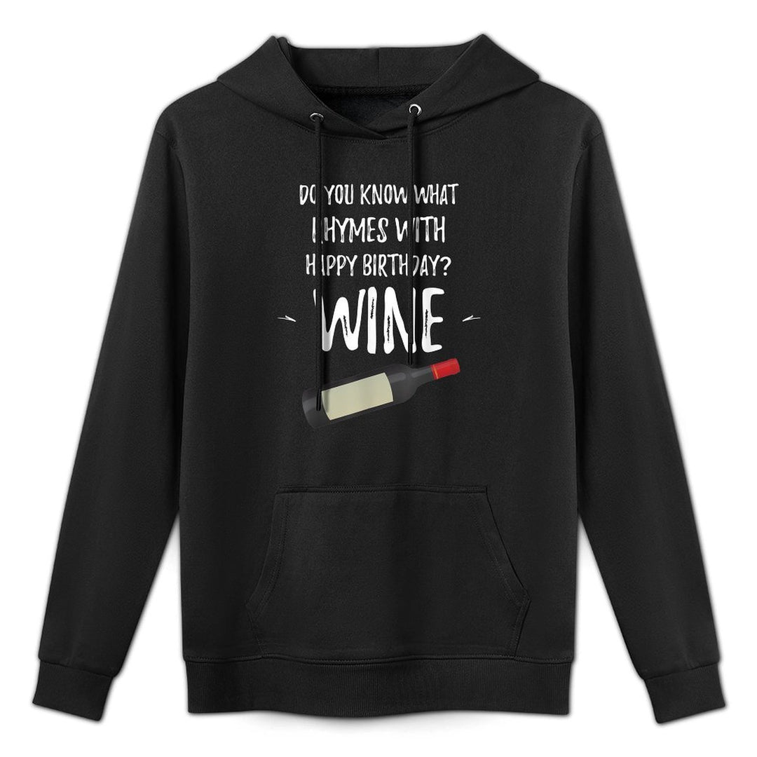 Wine Rhymes Fifty 50th Birthday Gag Joke Father Gift Idea Adjustable Hood Hoodie