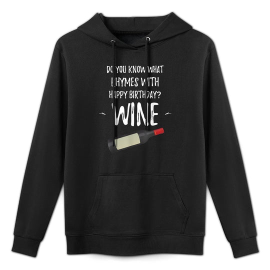 Wine Rhymes Fifty 50th Birthday Gag Joke Father Gift Idea Adjustable Hood Hoodie