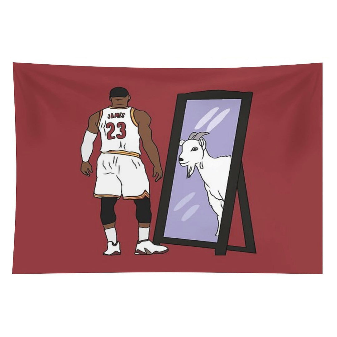 LeBron James Mirror GOAT (Cleveland) Tapestry
