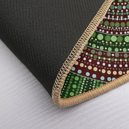 First Nations Green Aboriginal Australian Indigenous Native Folklore Art  Anti-Trip Bath Mat