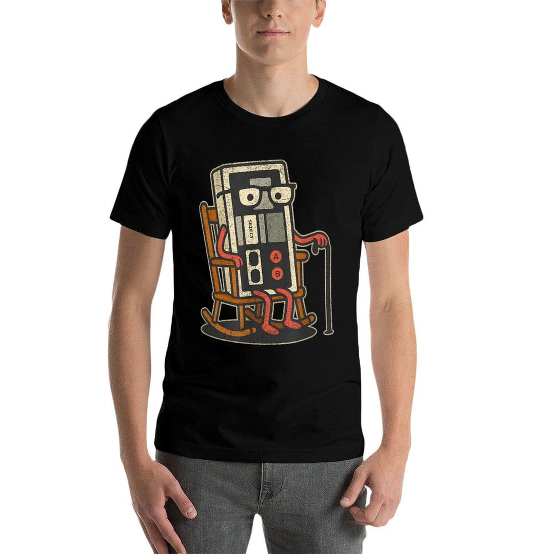 Funny Vintage Old Gamer Retro Video Game Old Gamer  Cotton T-Shirt