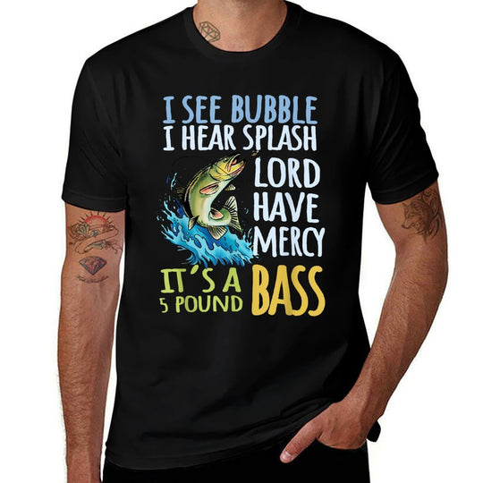 Bass Fishing Angling Sport Black Bass Fish  Tagless Design T-Shirt
