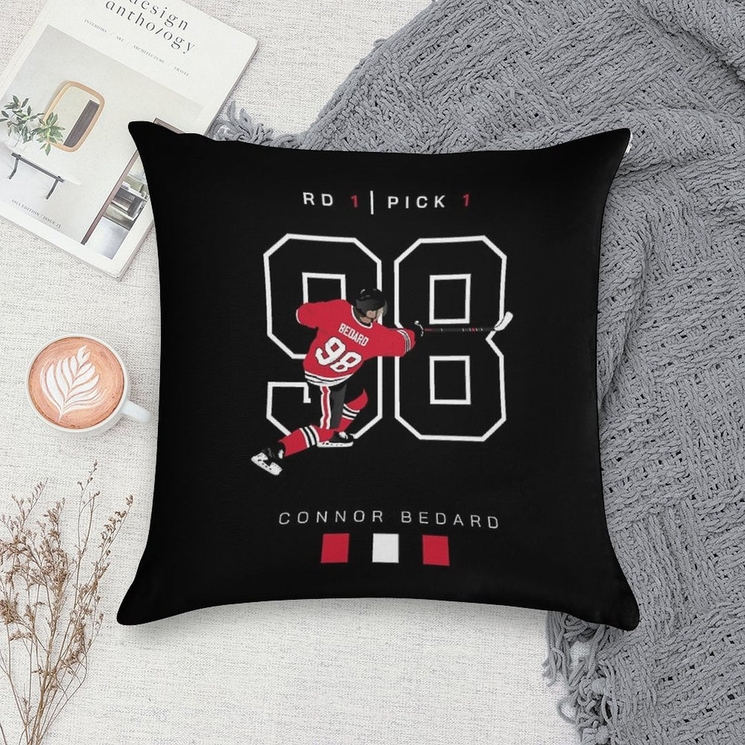 Connor Bedard Draft Art Soft Gift Ready Throw Pillow