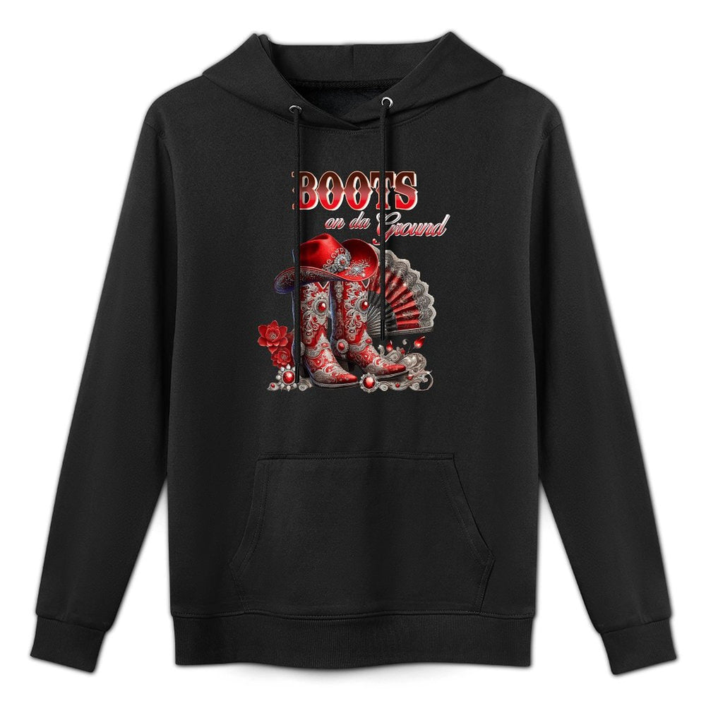 Boots On The Ground Boot Cowboy Western Cowgirl Linedance Easy Care Hoodie