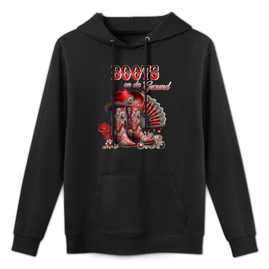 Boots On The Ground Boot Cowboy Western Cowgirl Linedance Easy Care Hoodie