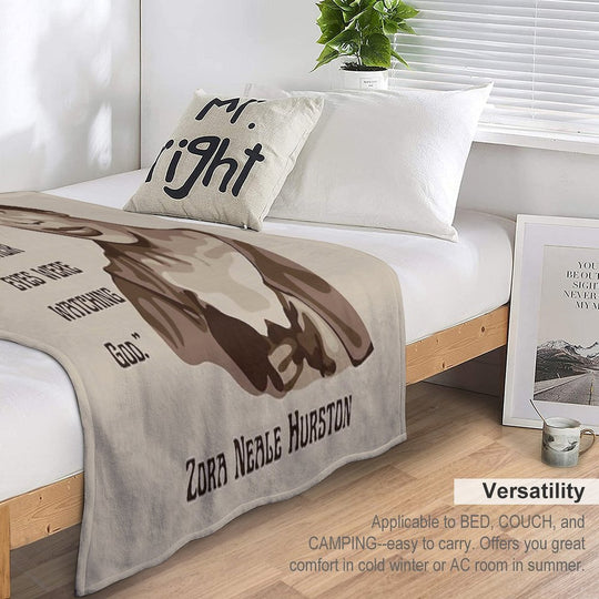 Zora Neale Hurston Portrait And Quote Quick-dry Throw Blanket