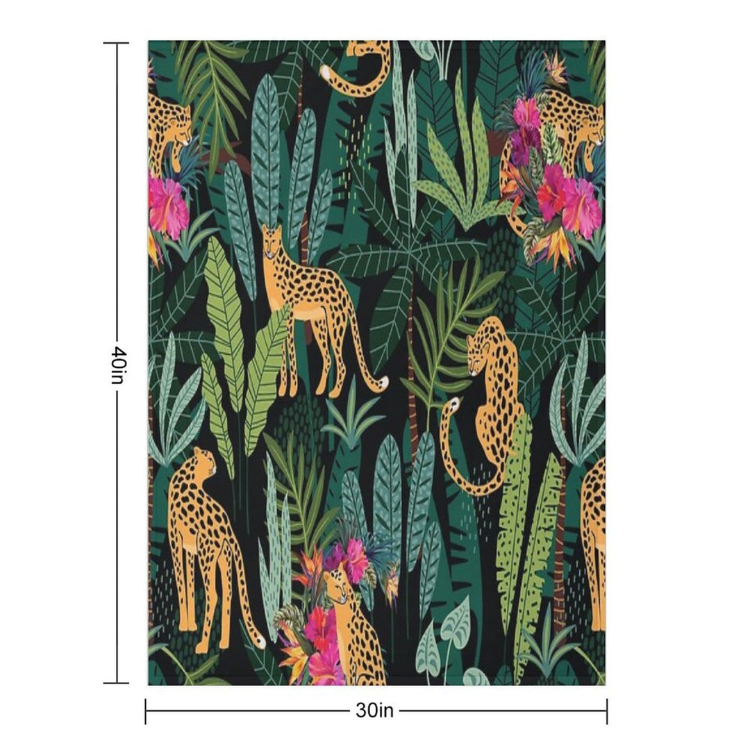 Tropical Cheetah Print Sustainable Throw Blanket