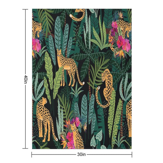 Tropical Cheetah Print Sustainable Throw Blanket