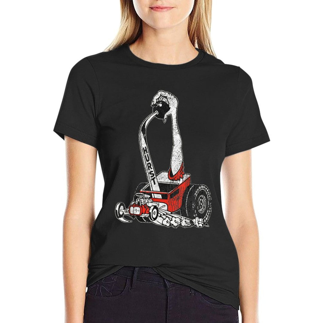 Retro Car Vintage Hurst Racer Meme Hand Engine Funny  Polyester Blend T-Shirt