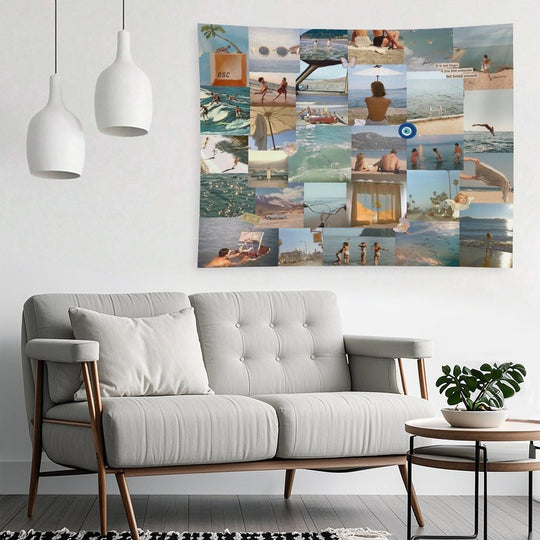 August Slipped Away Collage Tapestry