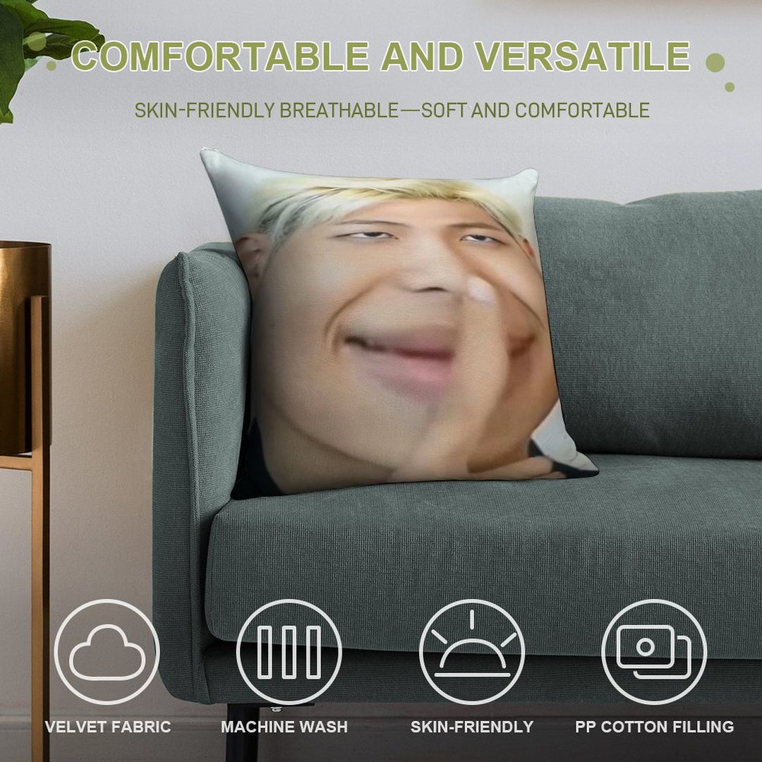 Namjoon Meme Soft Reinforced Edging Throw Pillow