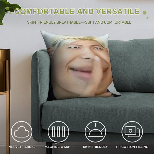 Namjoon Meme Soft Reinforced Edging Throw Pillow