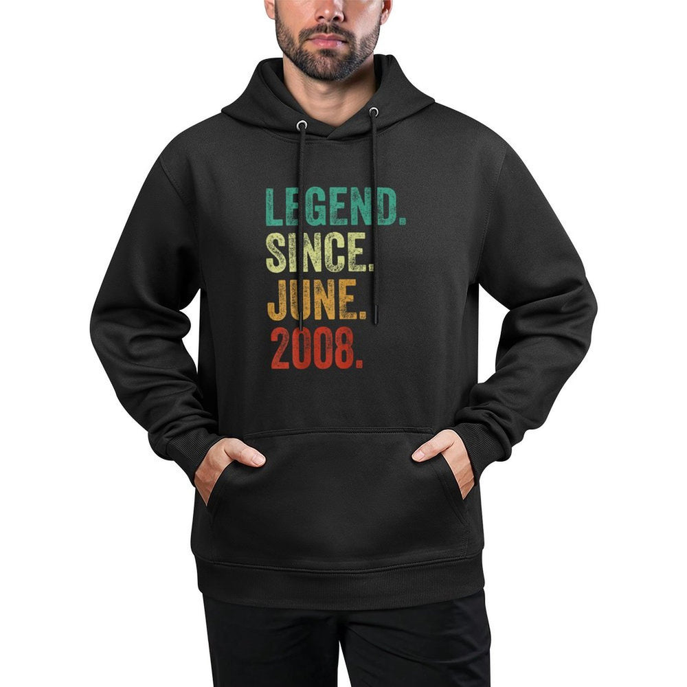 16 Years Old Legend Since June 2008 16th Birthday Shrink-Resistant Hoodie