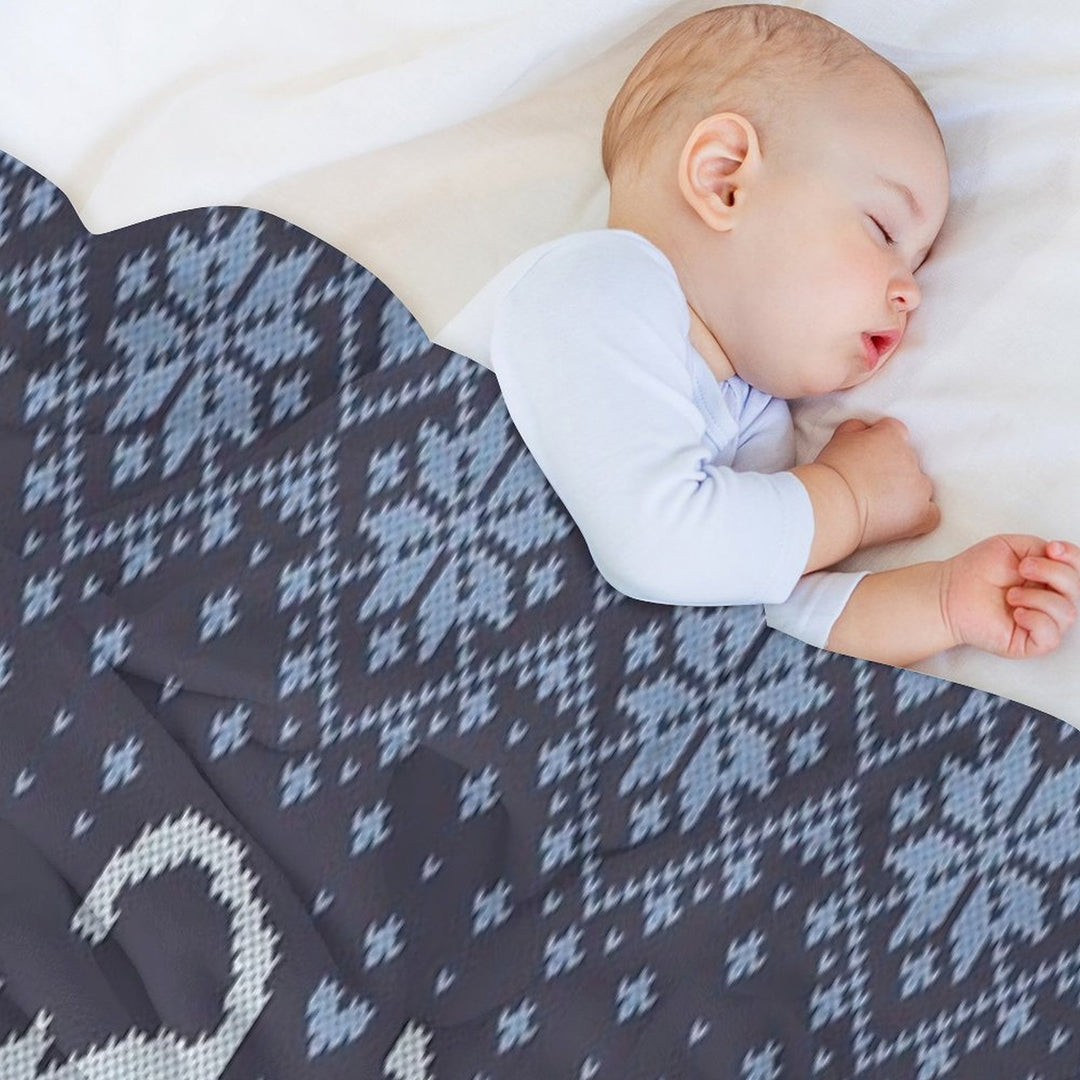 Fair Isle Knitting Cats Love  Dark Violet Background White And Violet Kitties And Details Quick-dry Throw Blanket