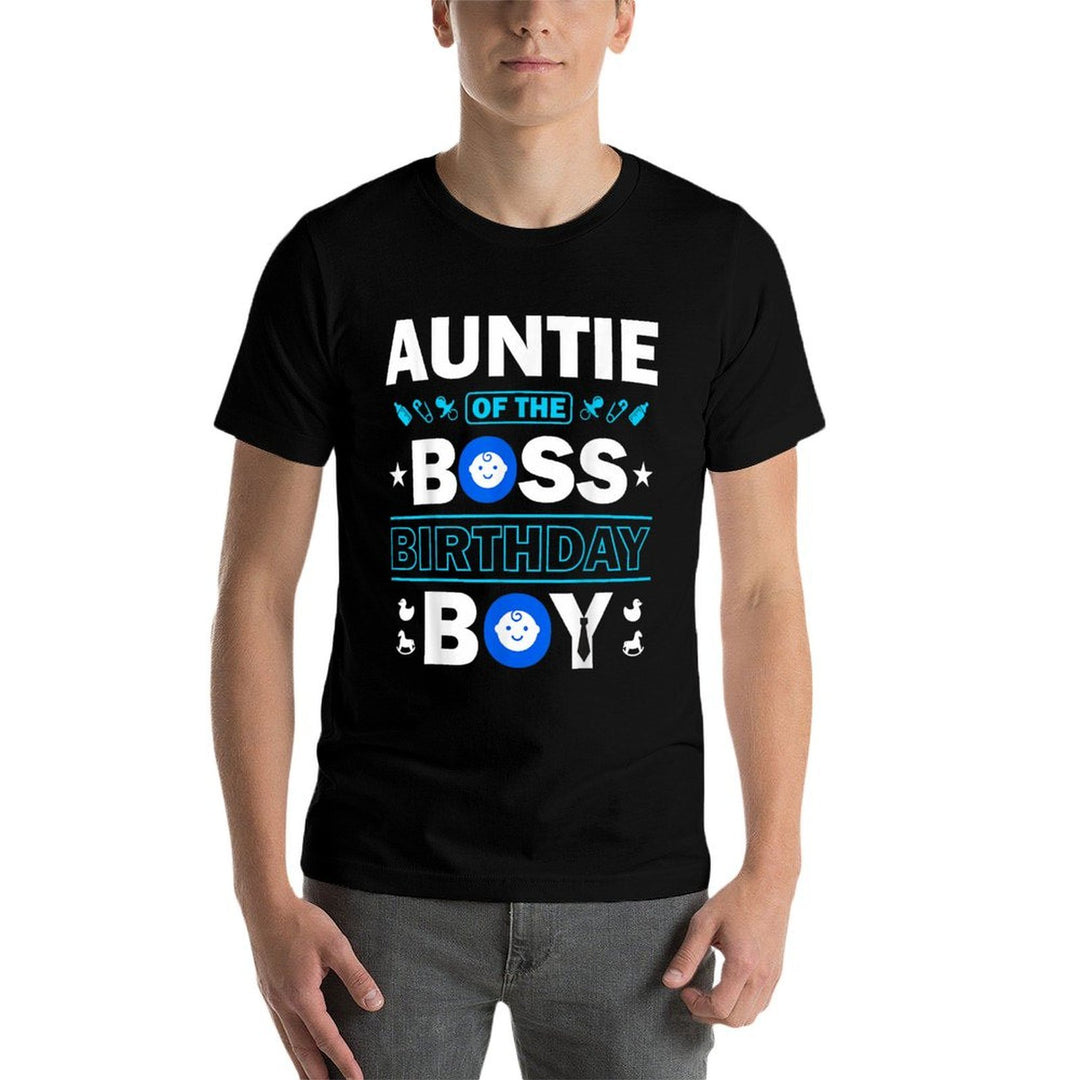 Auntie of The Birthday Boy Baby Boss Family Love  Summer-ready Fabric T-Shirt