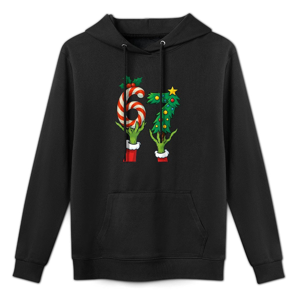67 Christmas 6 7 Meme Hands Holiday Gen Alpha for Kids Youth Customizable Surface Hoodie