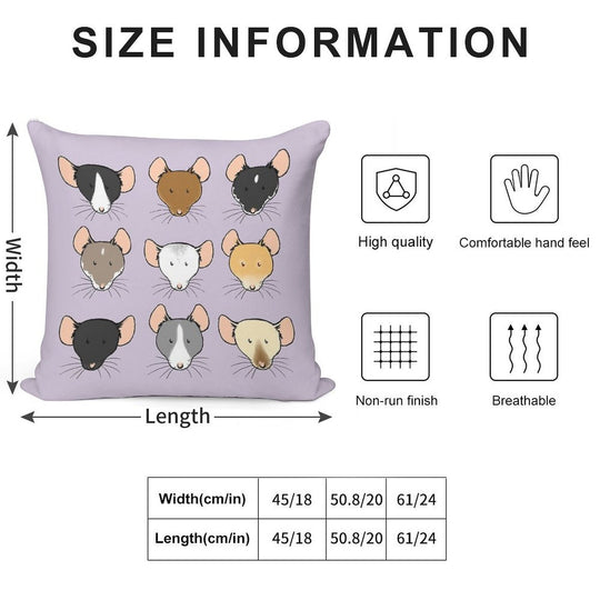 Ratty Faces Soft Washable Throw Pillow