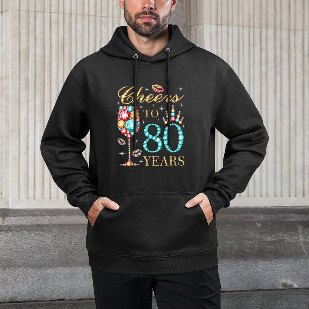 Cheers To 80 Years, 80 Years Old Women, 80 Birthday Cute Relaxed Fit Hoodie