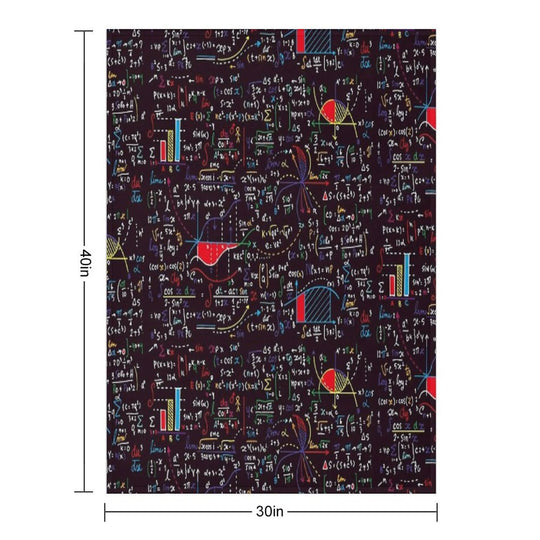 Colorful Math Formulas Versatility Throw Blanket
