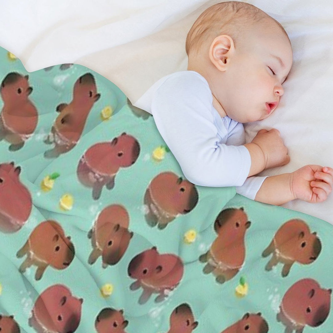 Capybath Time Velvety-soft Throw Blanket