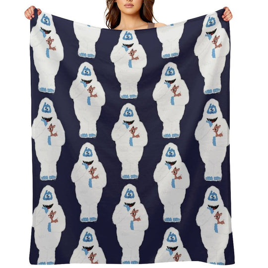 Classic Christmas Abominable Snowman with Rudolph © GraphicLoveShop Compact Throw Blanket