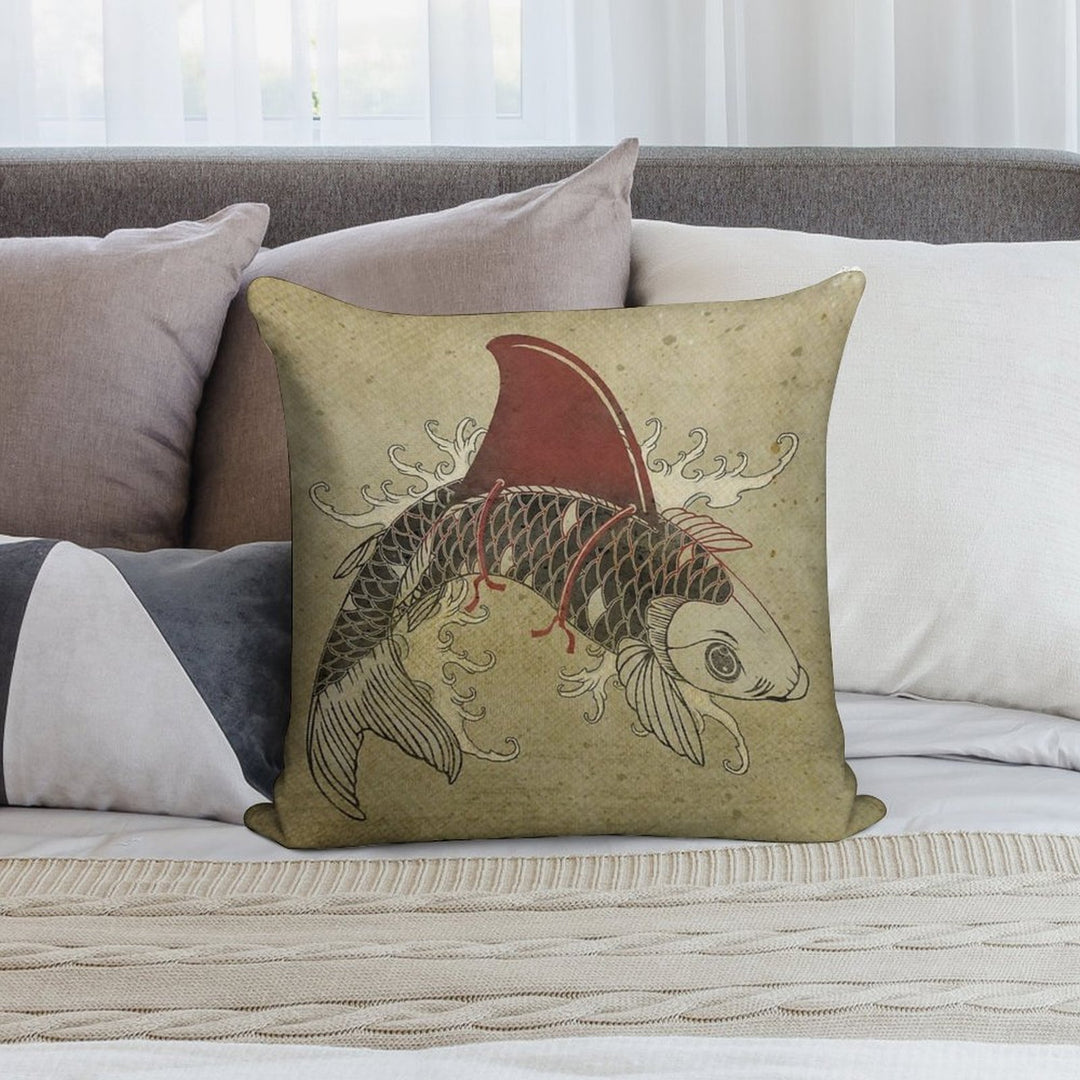 Koi Shark Fin 03 Soft Multiple Sizes Throw Pillow