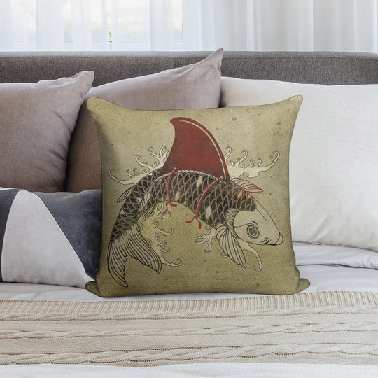 Koi Shark Fin 03 Soft Multiple Sizes Throw Pillow
